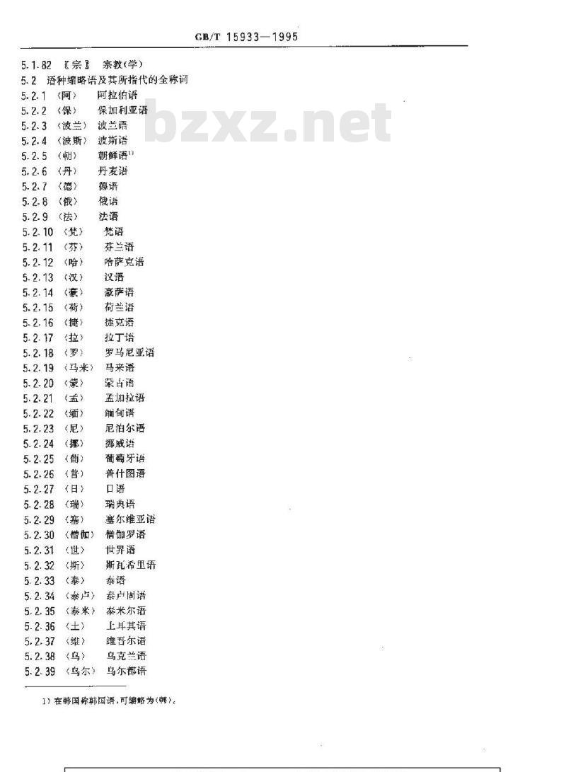 GB/T 15933-1995 辞书编纂常用汉语缩略语