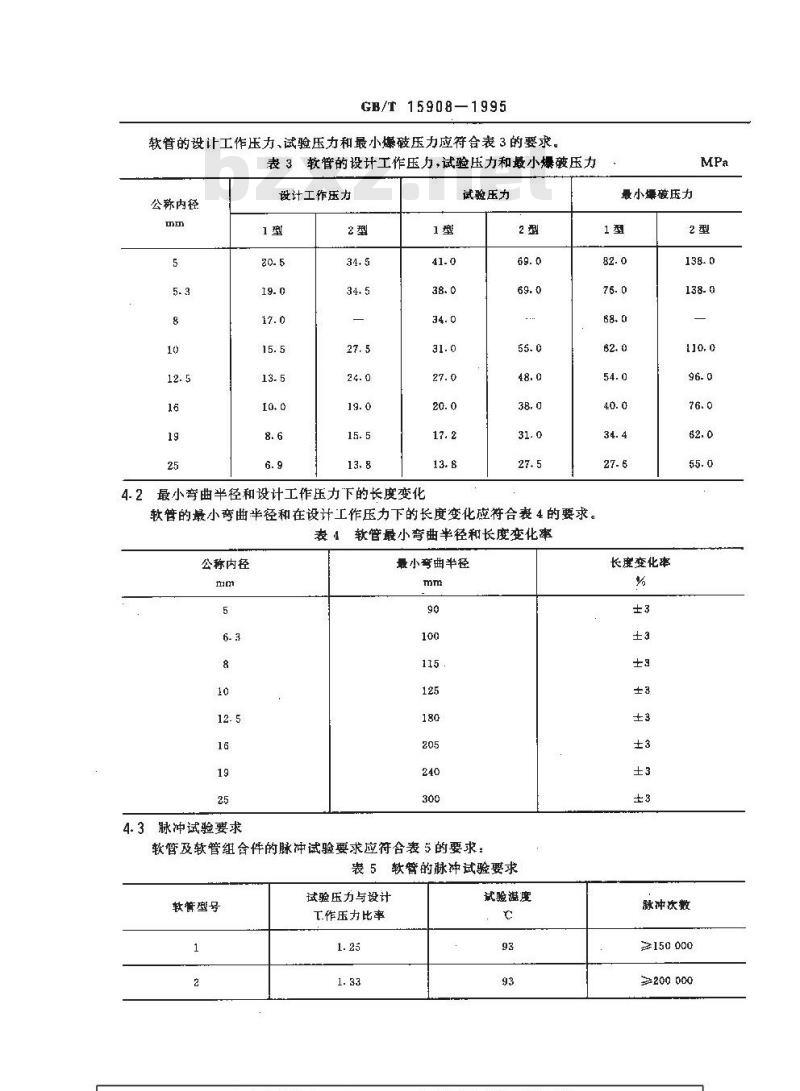 GB/T 15908-1995 织物增强液压型热塑性塑料软管和软管组合件
