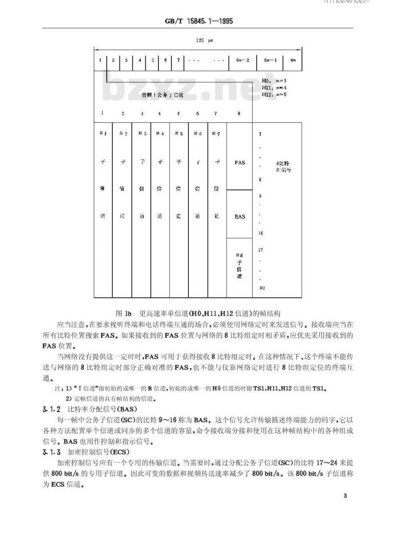 GB/T 15845.1-1995 视听用户终端技术要求 视听用户终端业务中64？1920kbit/s信道的帧结构
