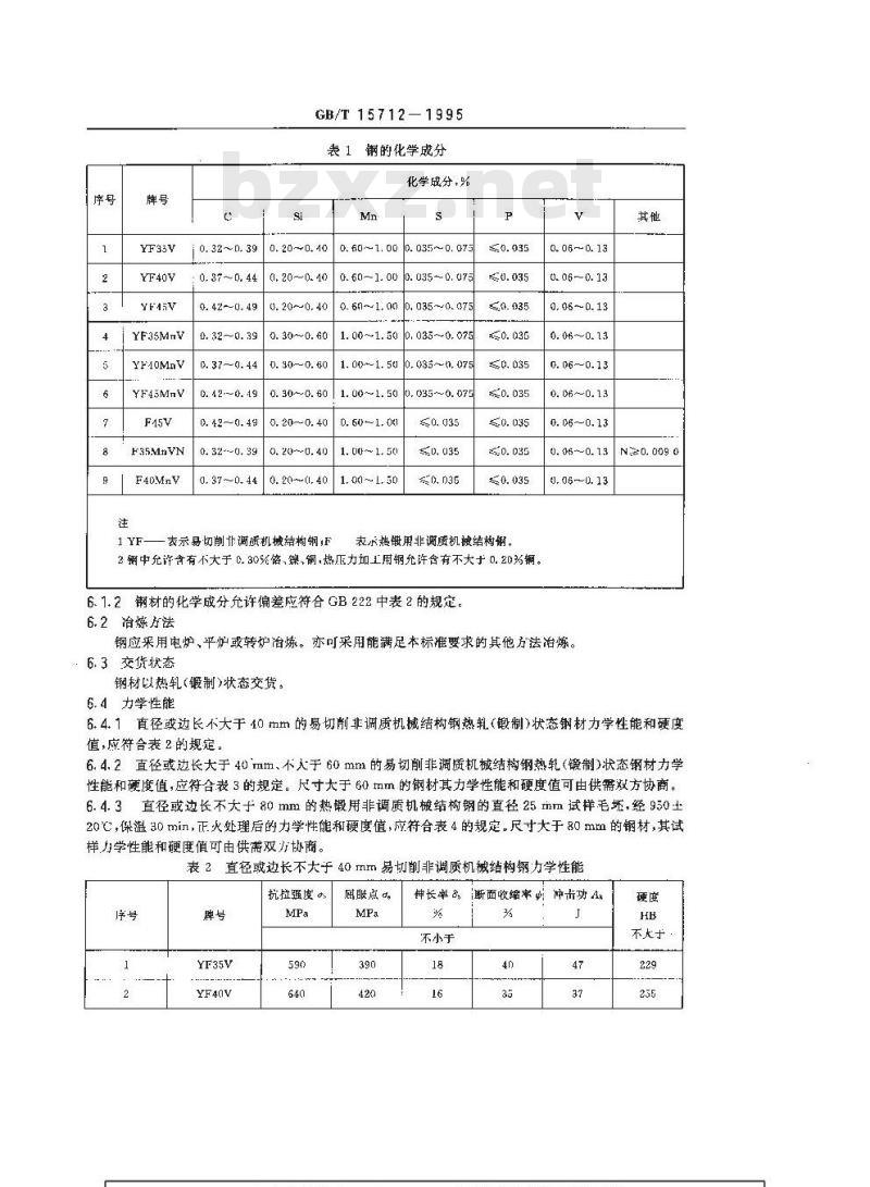 GB/T 15712-1995 非调质机械结构钢