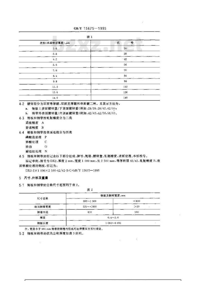 GB/T 15675-1995 连续电镀锌冷轧钢板及钢带