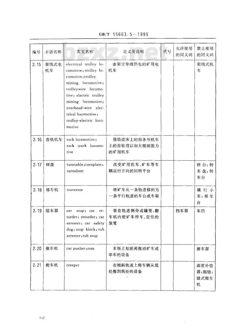GB/T 15663.5-1995 煤矿科技术语 提升运输