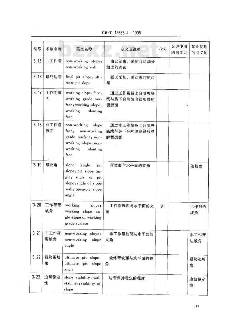 GB/T 15663.4-1995 煤矿科技术语 露天开采