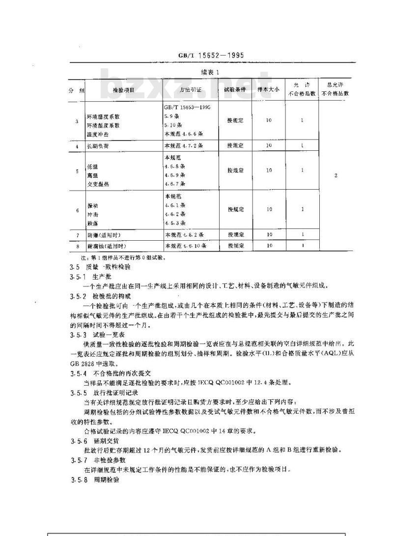 GB/T 15652-1995 金属氧化物半导体气敏元件总规范