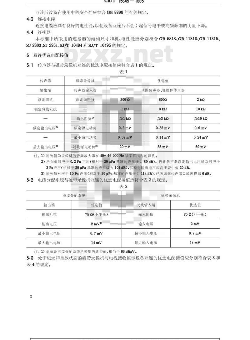 GB/T 15645-1995 磁带录像机与配接设备的互连
