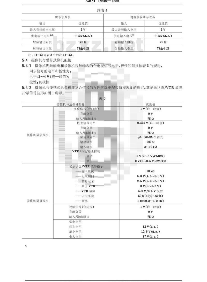 GB/T 15645-1995 磁带录像机与配接设备的互连