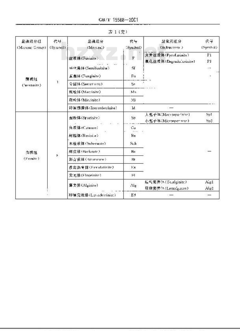 GB/T 15588-2001 烟煤显微组分分类