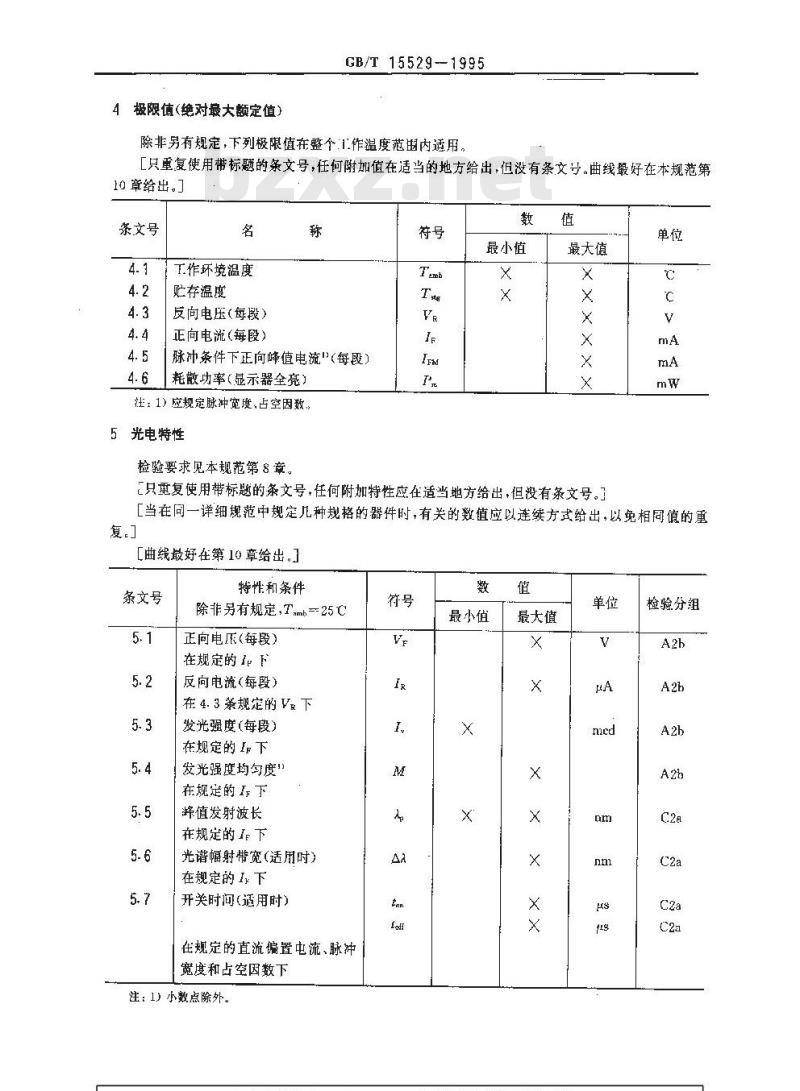 GB/T 15529-1995 半导体发光数码管空白详细规范