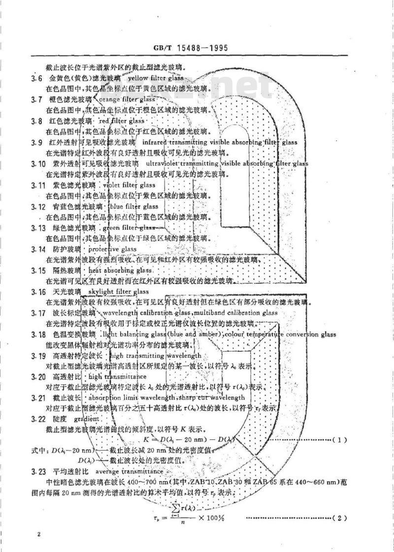 GB/T 15488-1995 滤光玻璃