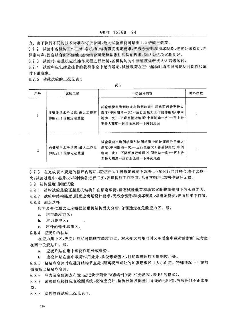 GB/T 15360-1994 岸边集装箱起重机试验方法
