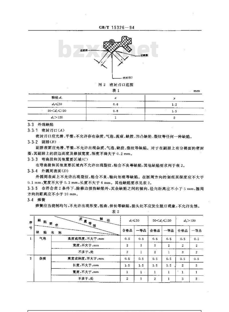 GB/T 15326-1994 旋转轴唇形密封圈外观质量
