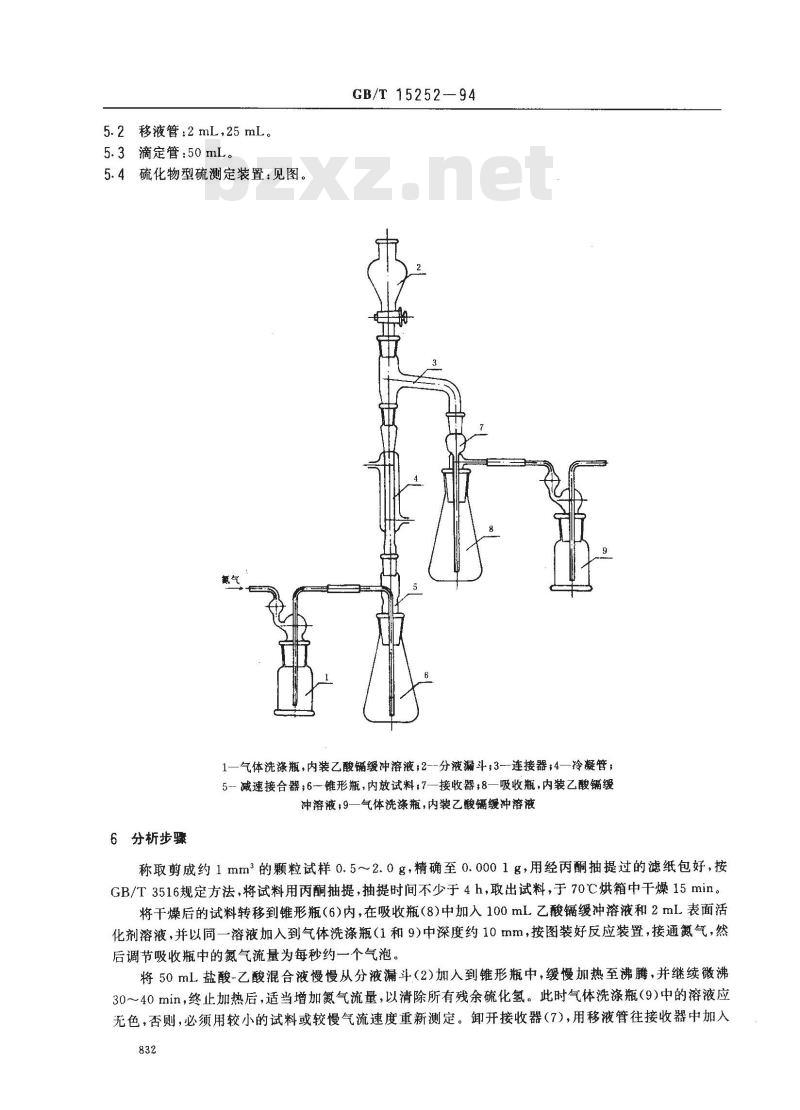GB/T 15252-1994 橡胶中硫化物型硫含量的测定 碘量法