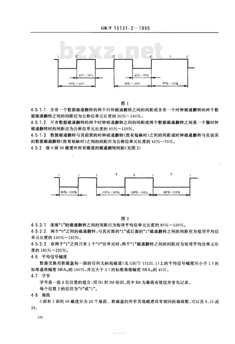 GB/T 15131.2-1995 信息处理 数据交换用130mm 改进调频制记录的位密度为13262磁通翻转/弧度、每面80条磁道的软磁盘 第二部分:磁道格式A(用于77条磁道)