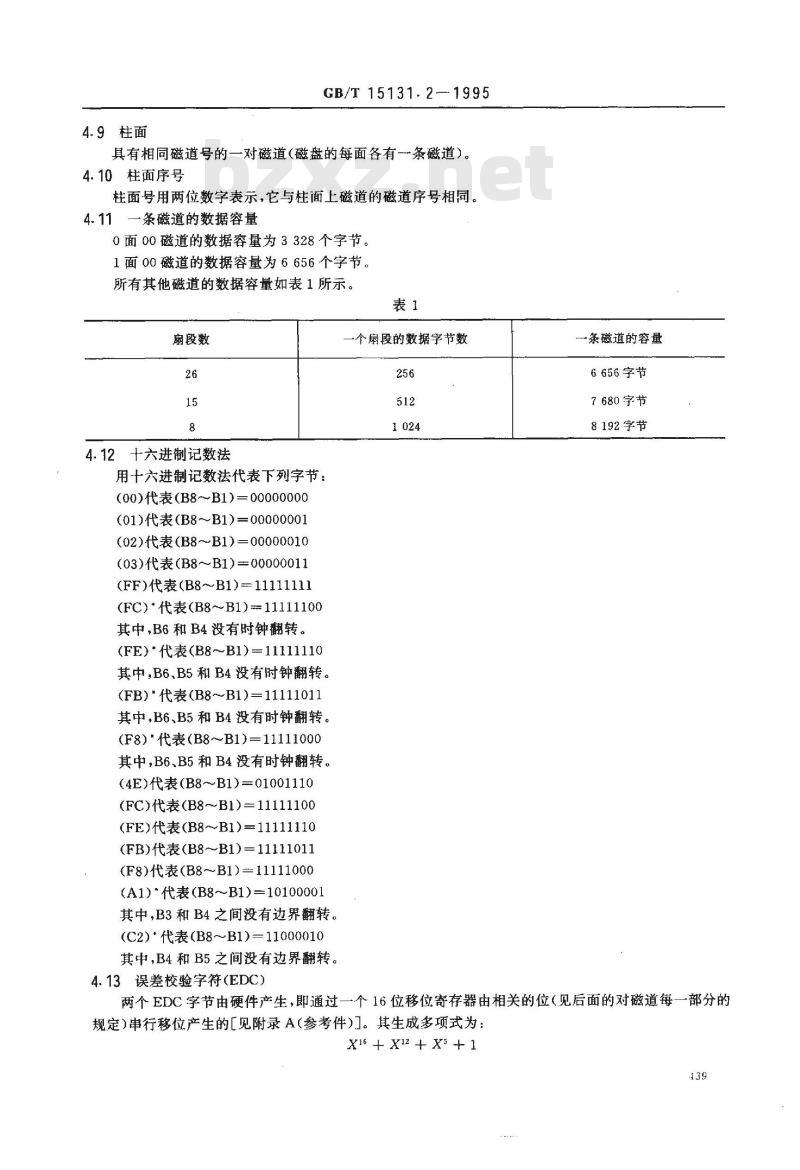 GB/T 15131.2-1995 信息处理 数据交换用130mm 改进调频制记录的位密度为13262磁通翻转/弧度、每面80条磁道的软磁盘 第二部分:磁道格式A(用于77条磁道)