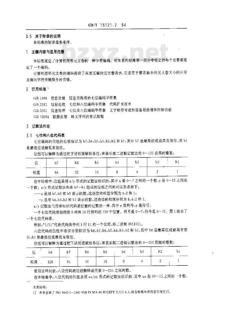 GB/T 15121.2-1994 信息处理系统 计算机图形 存储和传送图片描述信息的元文卷 第二部分:字符编码