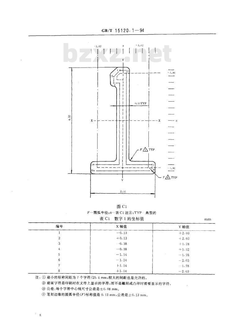 GB/T 15120.1-1994 识别卡 记录技术 第1部分:凸印