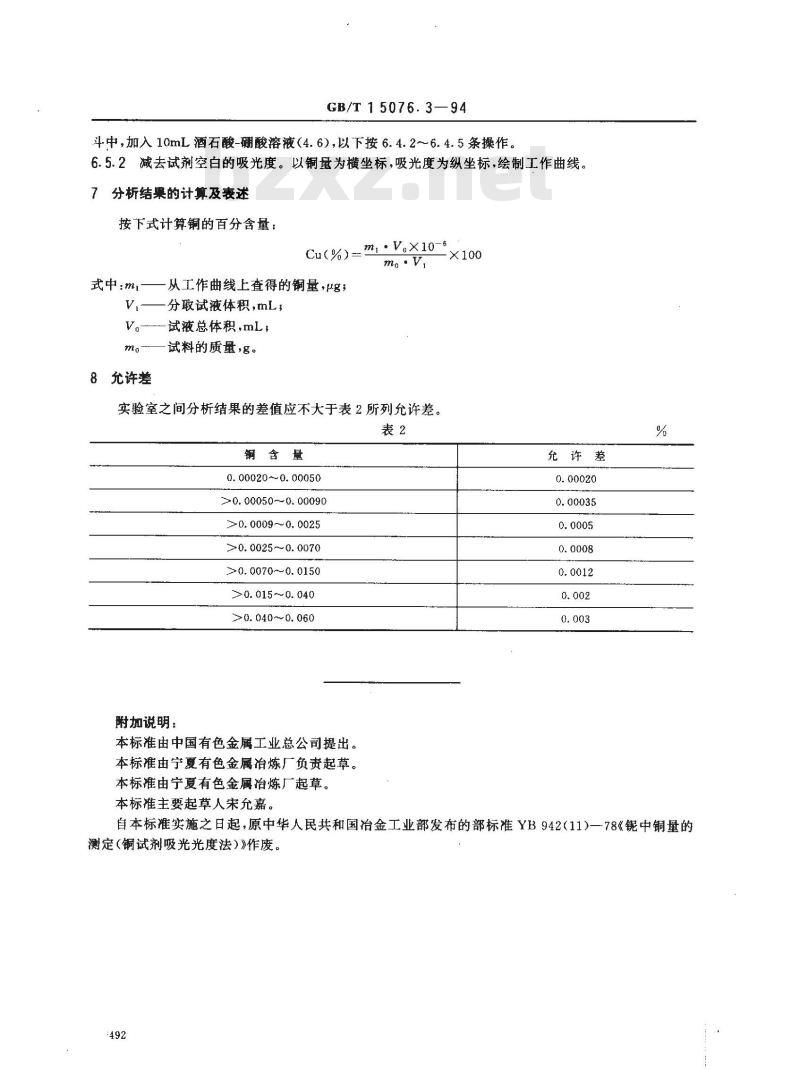 GB/T 15076.3-1994 钽铌化学分析方法 铜量的测定