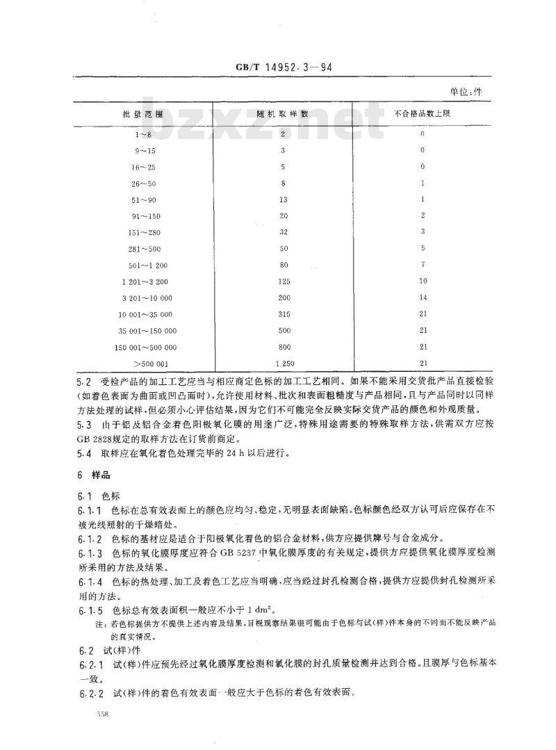 GB/T 14952.3-1994 铝及铝合金阳极氧化 着色阳极氧化膜色差和外观质量检验方法 目视观察法