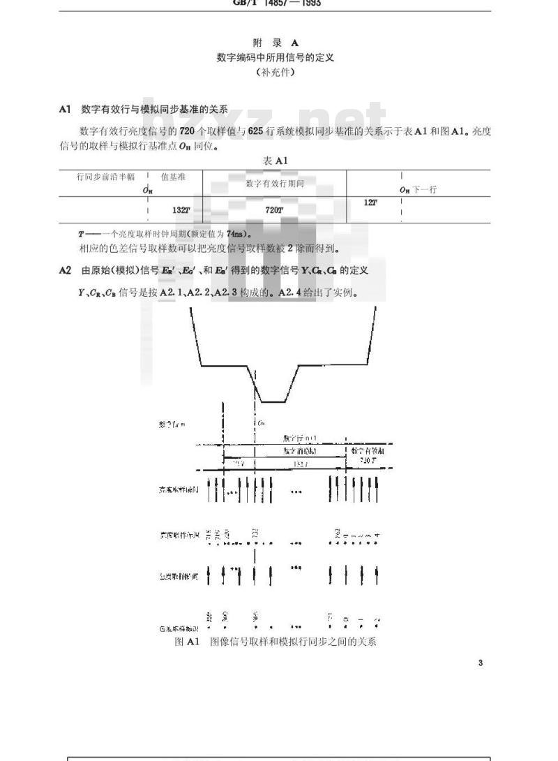 GB/T 14857-1993 演播室数字电视编码参数规范