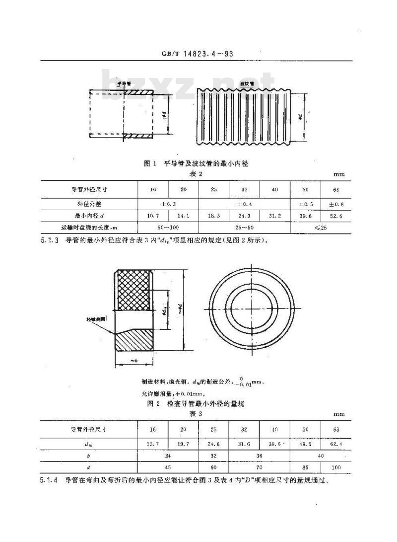 GB/T 14823.4-1993 电气安装用导管 特殊要求--可弯曲自恢复绝缘材料导管
