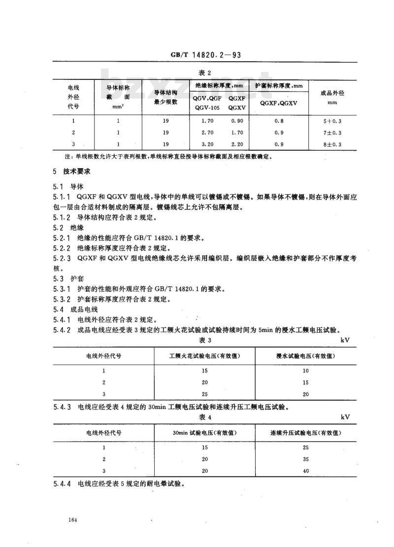 GB/T 14820.2-1993 公路车辆用高压点火电线 第2部分:铜芯高压点火电线