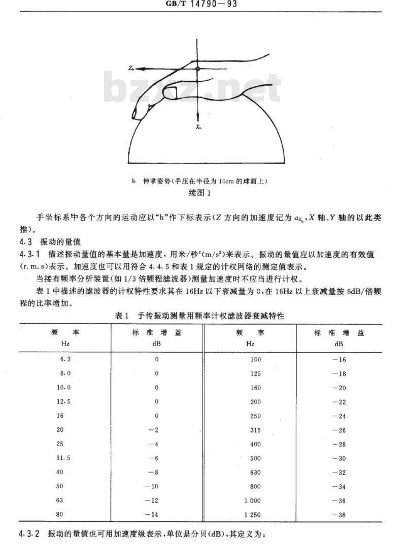 GB/T 14790-1993 人体手传振动的测量与评价方法
