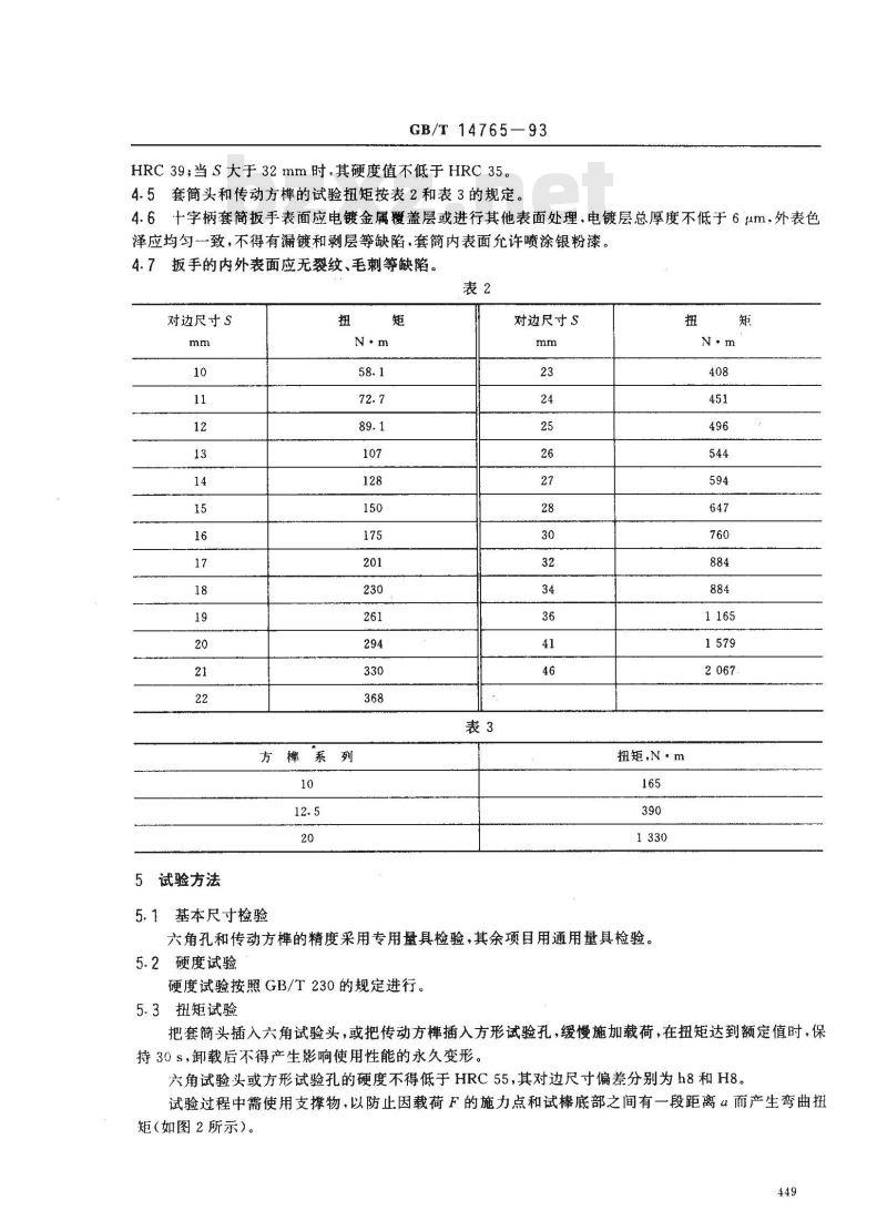 GB/T 14765-1993 十字柄套筒扳手