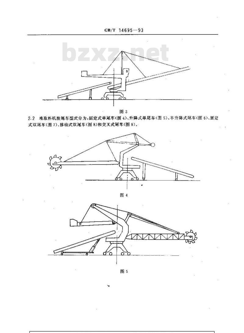 GB/T 14695-1993 臂式斗轮堆取料机型式与基本参数