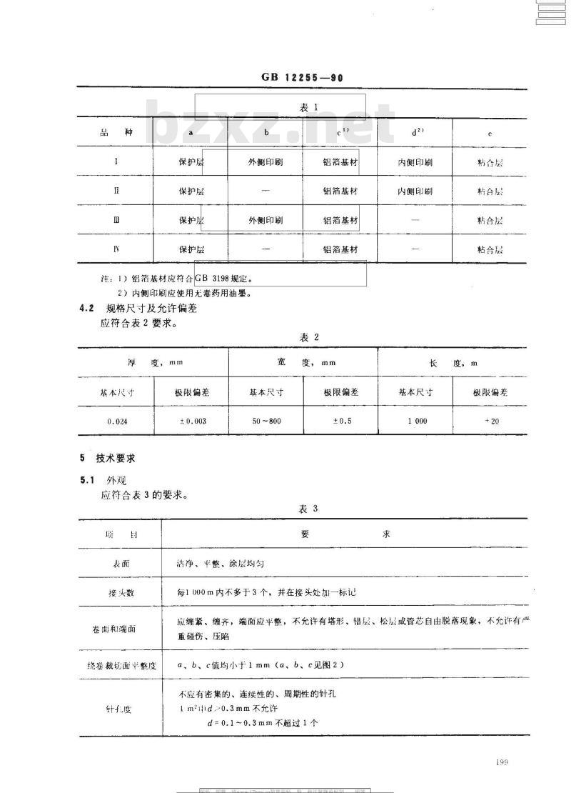 GB 12255-1990 药品包装用铝箔