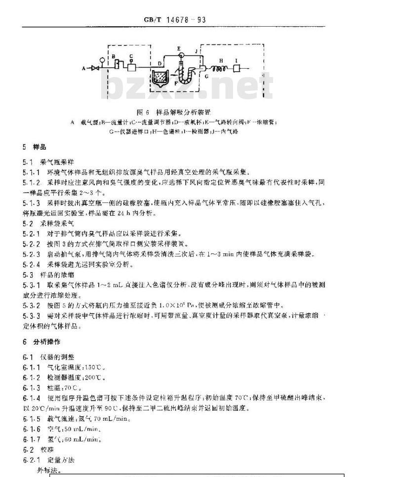 GB/T 14678-1993 空气质量 硫化氢、甲硫醇、甲硫醚和二甲二硫的测定 气相色谱法