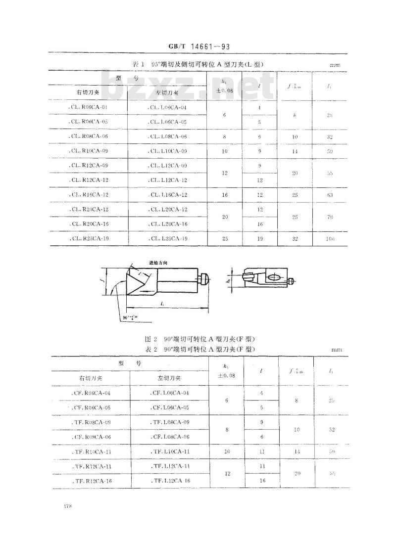 GB/T 14661-1993 可转位A型刀夹