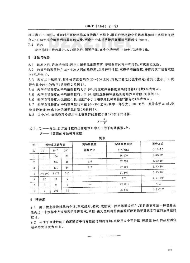 GB/T 14643.2-1993 工业循环冷却水中土壤菌群的测定 平皿计数法