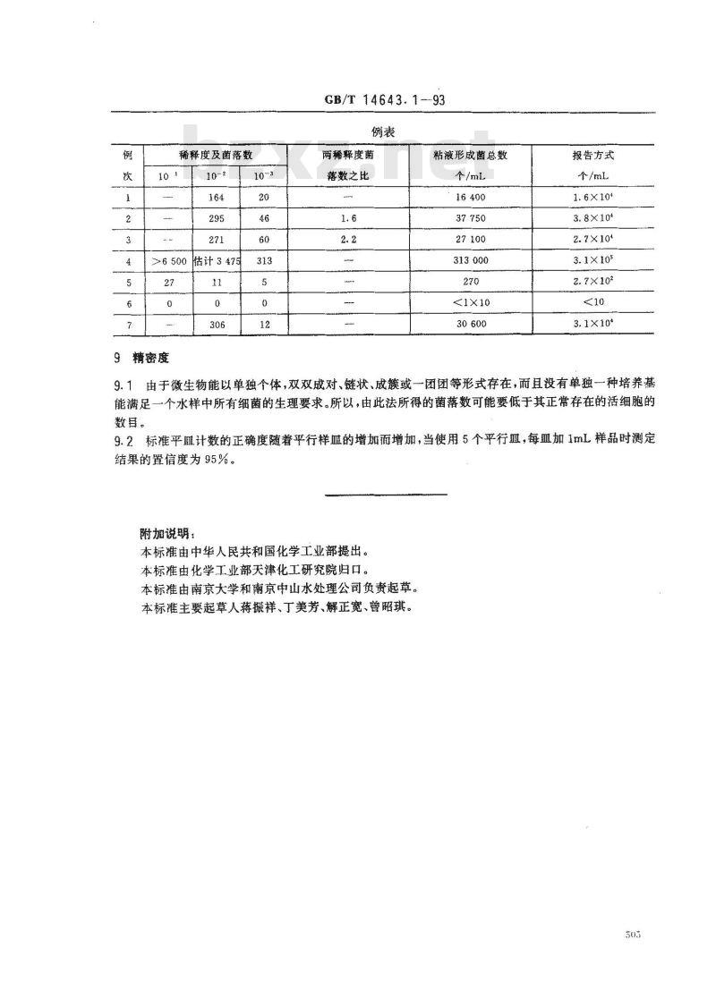 GB/T 14643.1-1993 工业循环冷却水中粘液形成菌的测定 平皿计数法