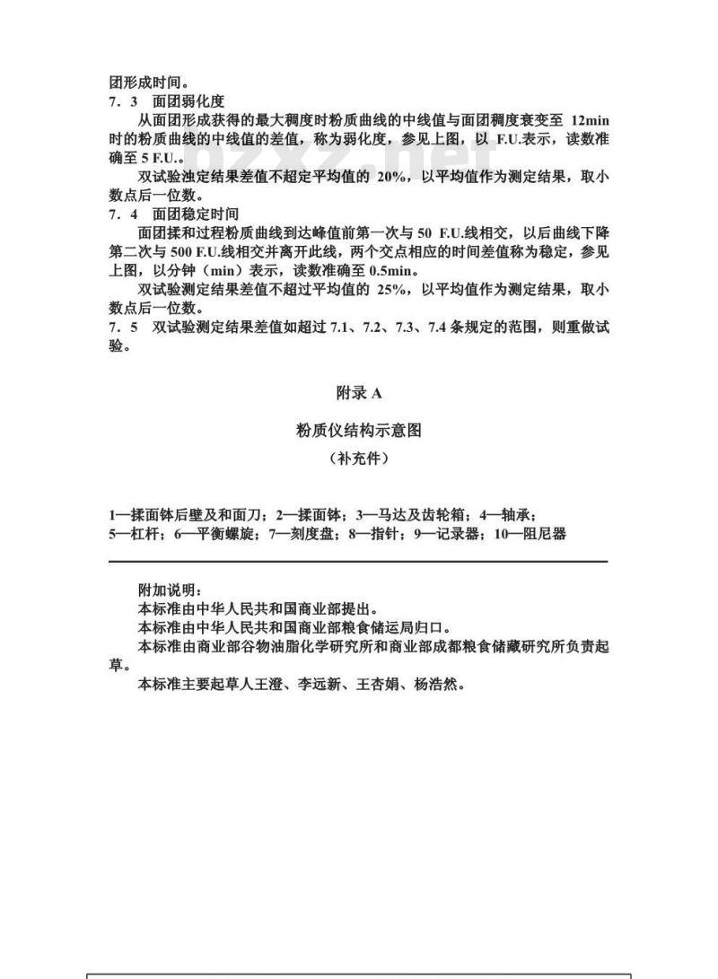 GB/T 14614-1993 小麦粉吸水量和面团揉和性能测定法 粉质仪法