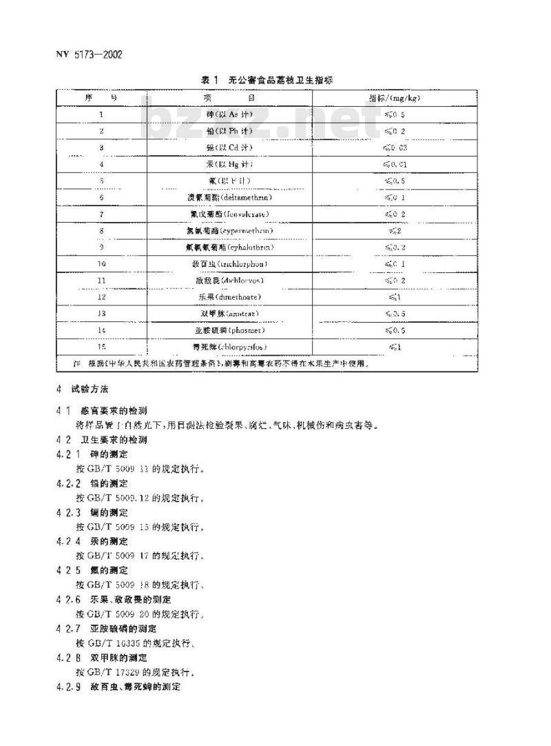 NY 5173-2002 无公害食品 荔枝