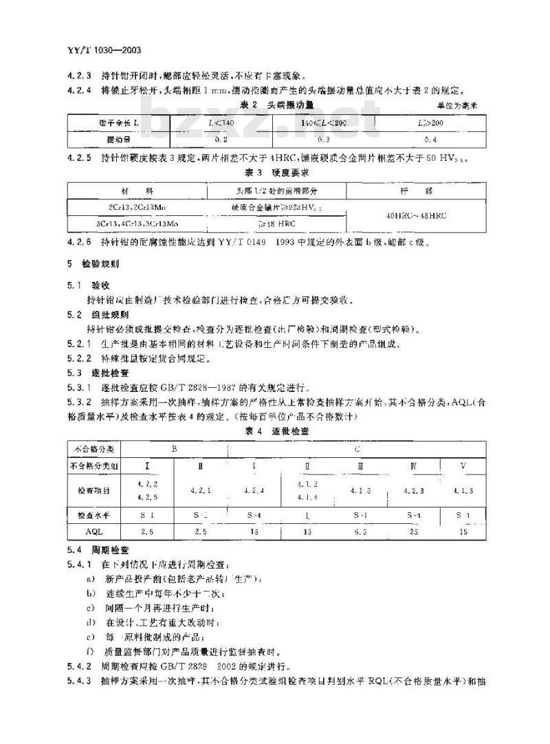 YY/T 1030-2003 持针钳通用技术条件