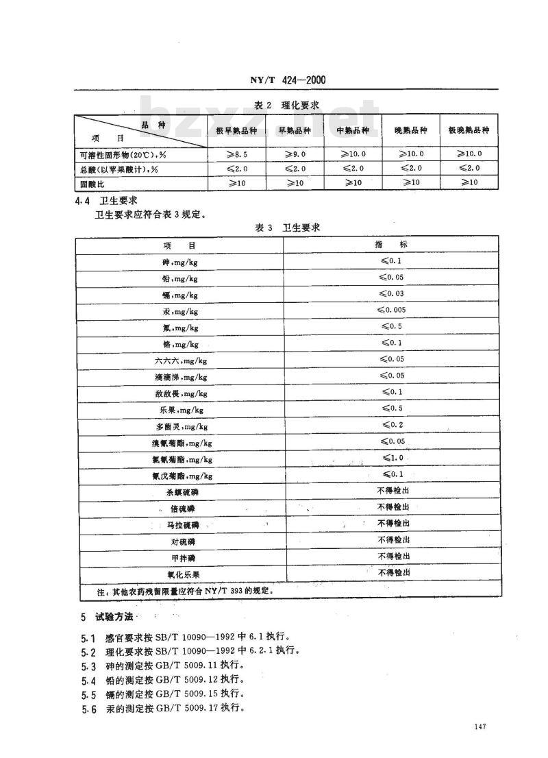 NY/T 424-2000 绿色食品 鲜桃