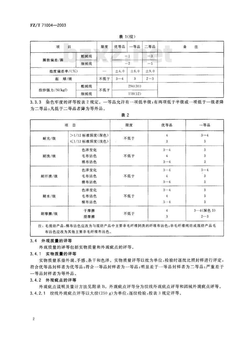 FZ/T 71004-2003 精梳编结绒线