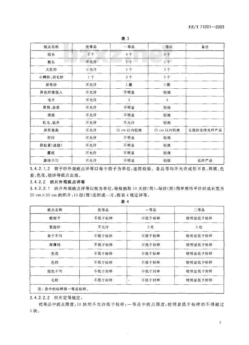 FZ/T 71001-2003 精梳毛针织绒线