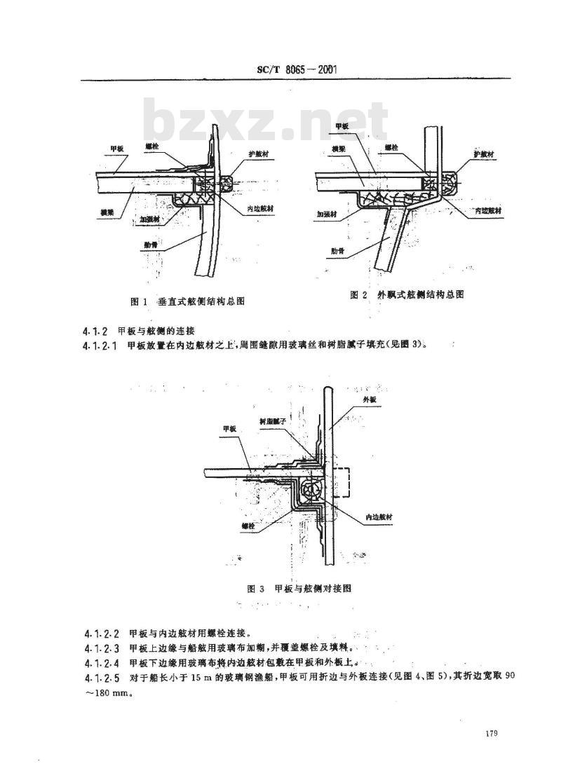 SC/T 8065-2001 玻璃钢渔船船体结构节点