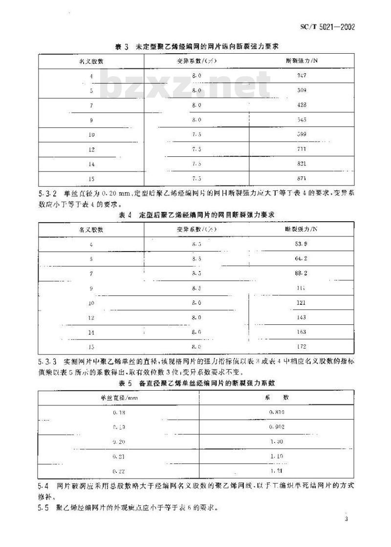 SC/T 5021-2002 聚乙烯网片 经编型