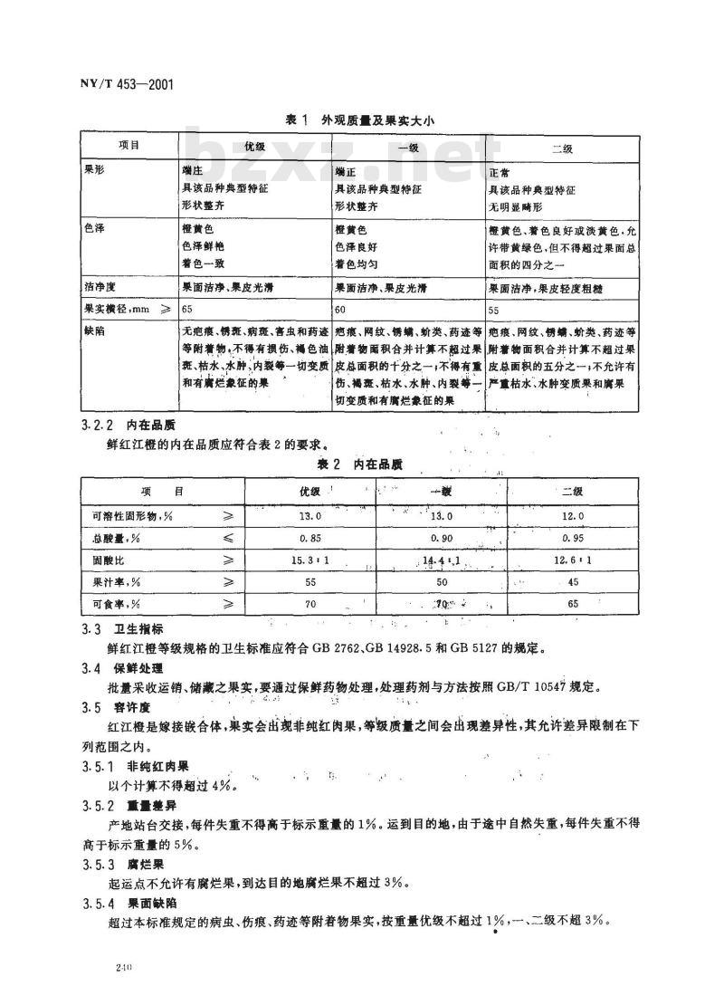 NY/T 453-2001 鲜红江橙