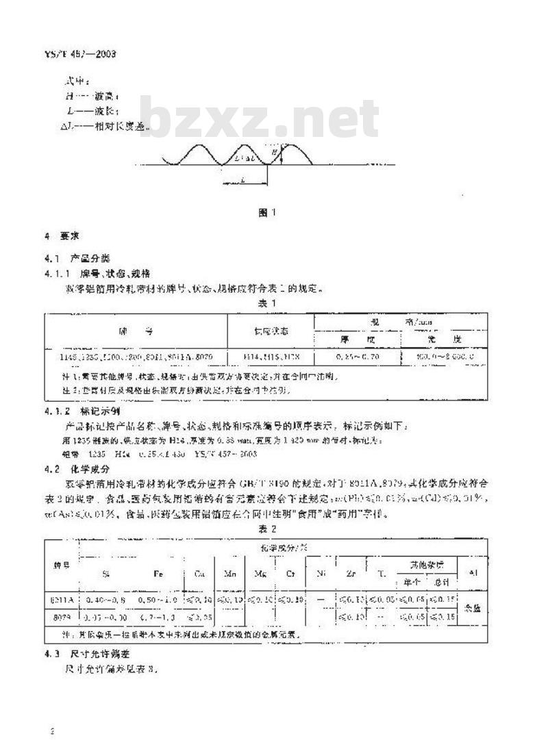 YS/T 457-2003 双零铝箔用冷轧带材