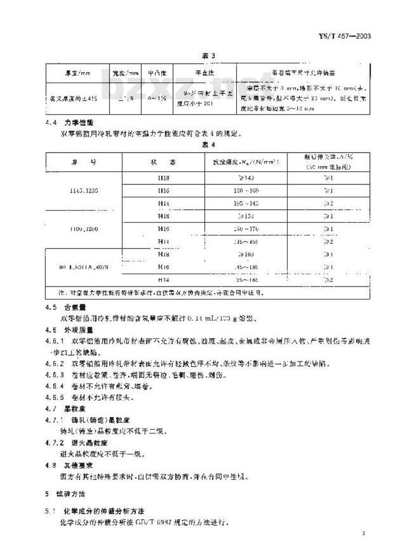YS/T 457-2003 双零铝箔用冷轧带材