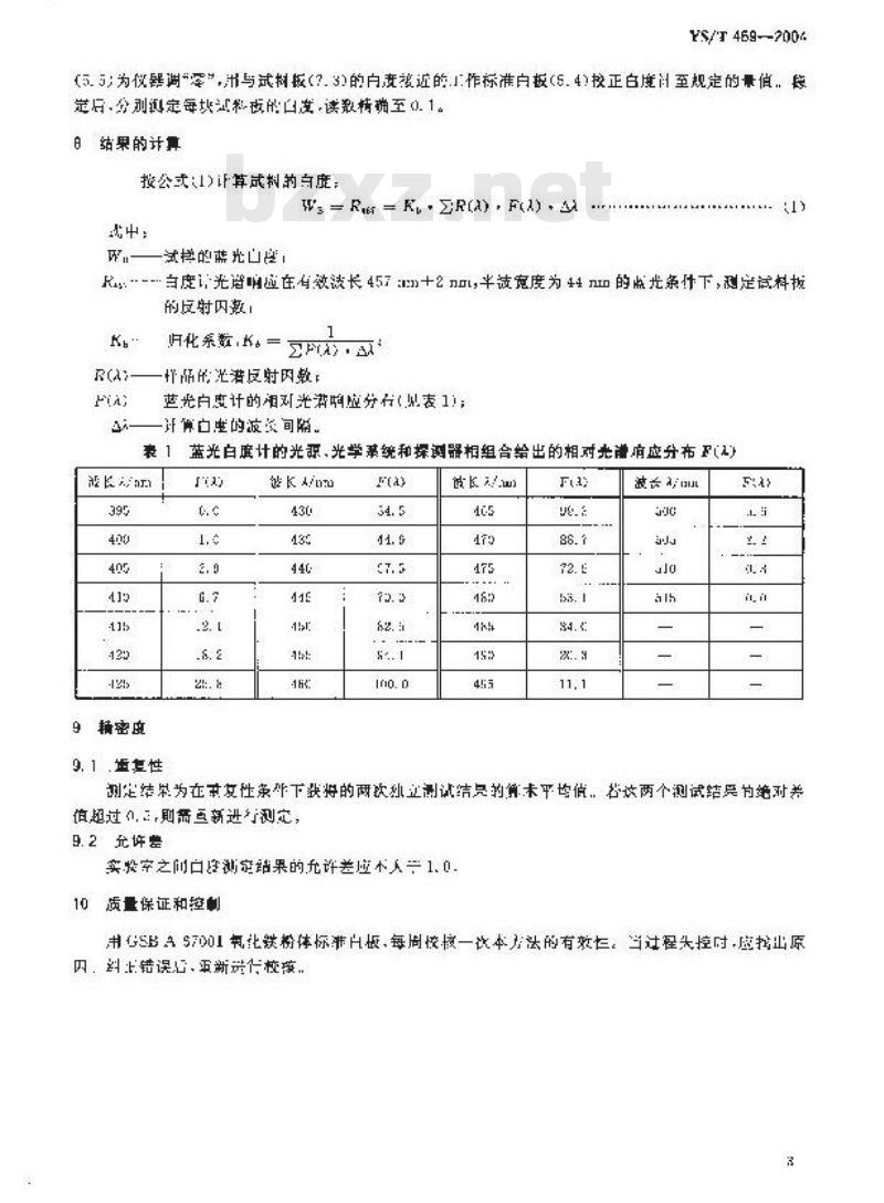 YS/T 469-2004 氧化铝、氢化氧化铝白度测定方法