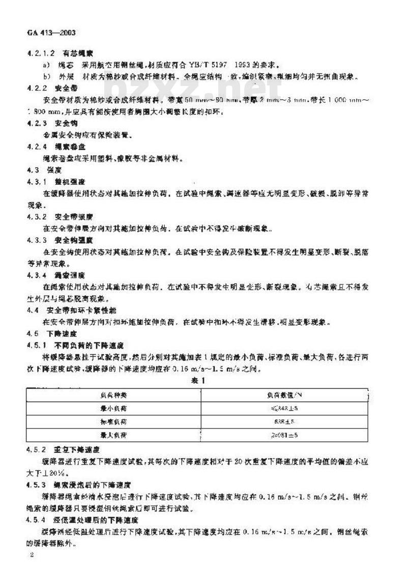 GA 413-2003 救生缓降器