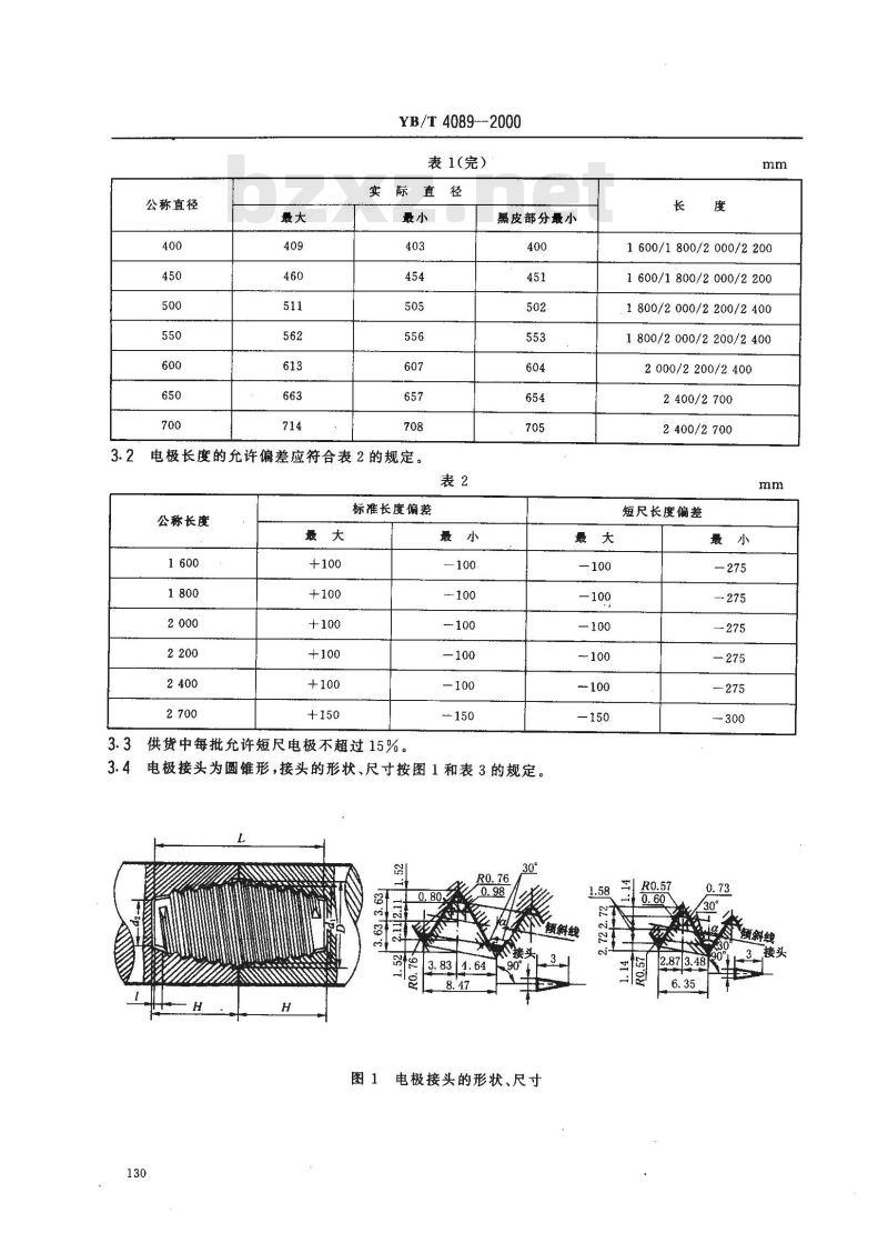 YB/T 4089-2000 高功率石墨电极