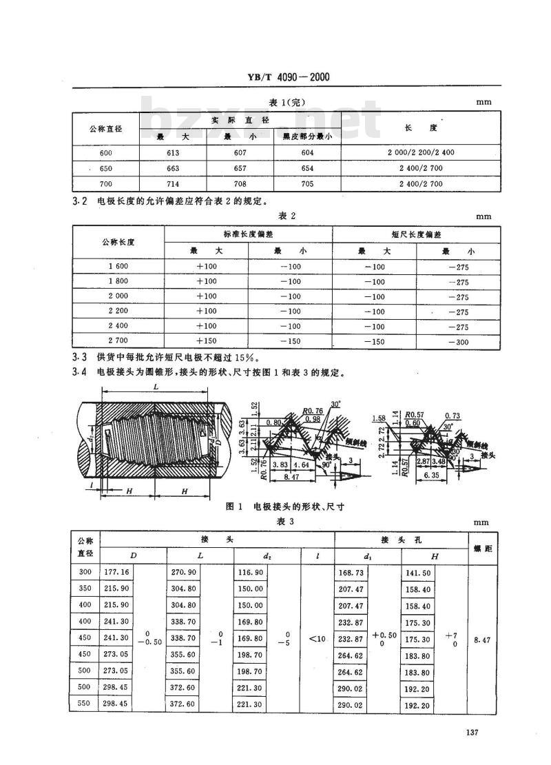 YB/T 4090-2000 超高功率石墨电极