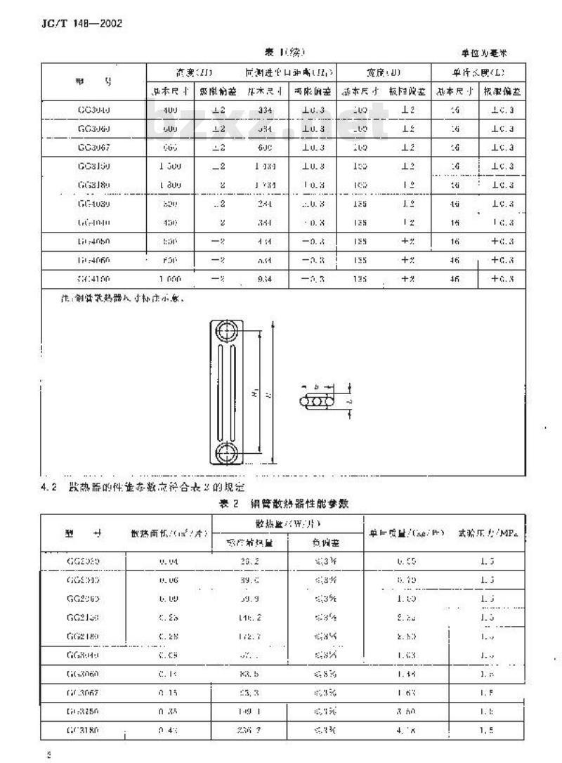 JG/T 148-2002 钢管散热器