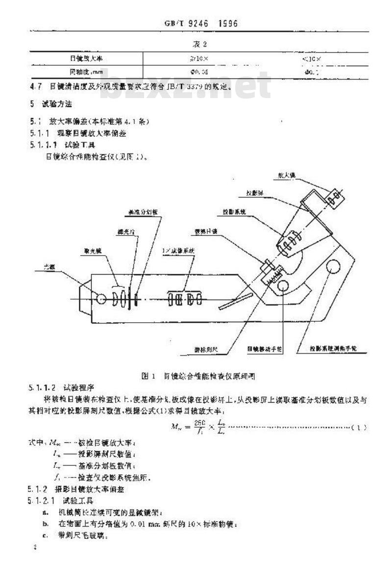GB/T 9246-1996 显微镜 目镜